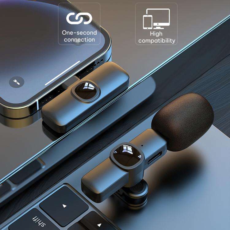 J1 2 in 1 Lavalier Wireless Microphone Noise Reduction Mini Mic, Model:8 Pin Plug