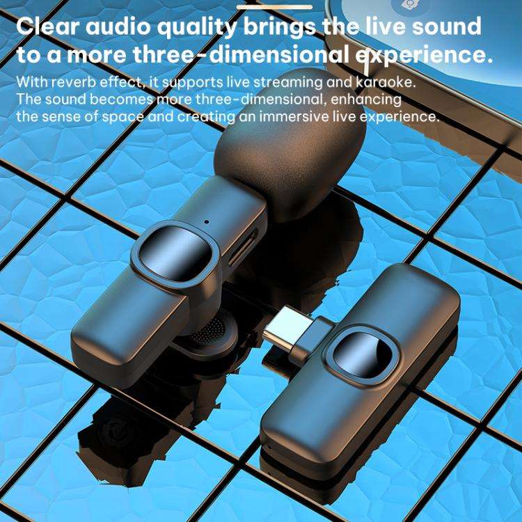 J1 2 in 1 Lavalier Wireless Microphone Noise Reduction Mini Mic, Model:Type-C Plug