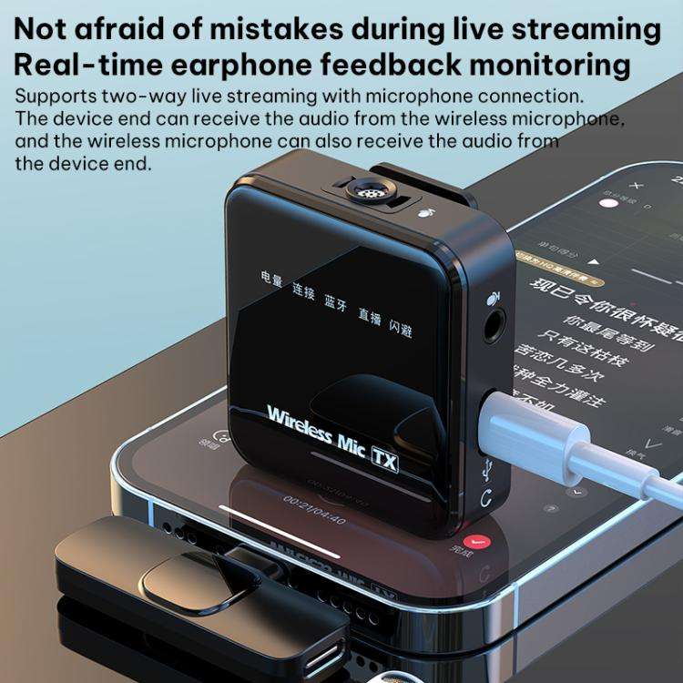 K63 Square Lavalier Wireless Microphone Live Audio Recording, Model:Type-C Plug