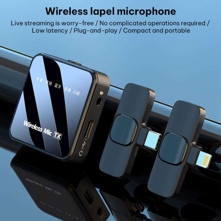 K63 Square Lavalier Wireless Microphone Live Audio Recording, Model:Type-C Plug