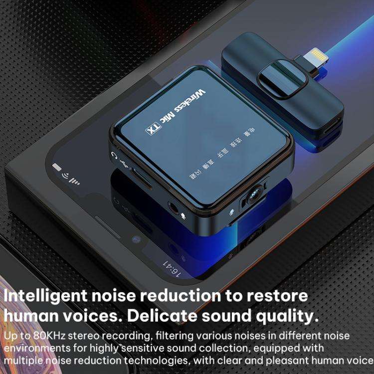 K63 Square Lavalier Wireless Microphone Live Audio Recording, Model:Type-C Plug