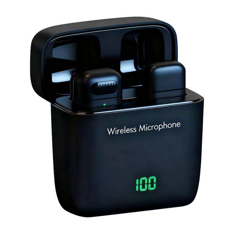 K6 Mini Lavalier Wireless Microphone Live Audio Recording, Model:Type-C Plug(Black)