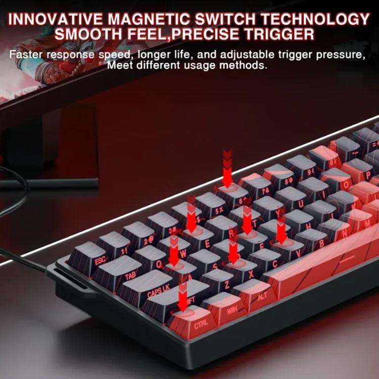 AULA WIN60HE MAX Edition 60 Keys RGB Wired Keyboard(Red Wing Chun Magnetic Axis)