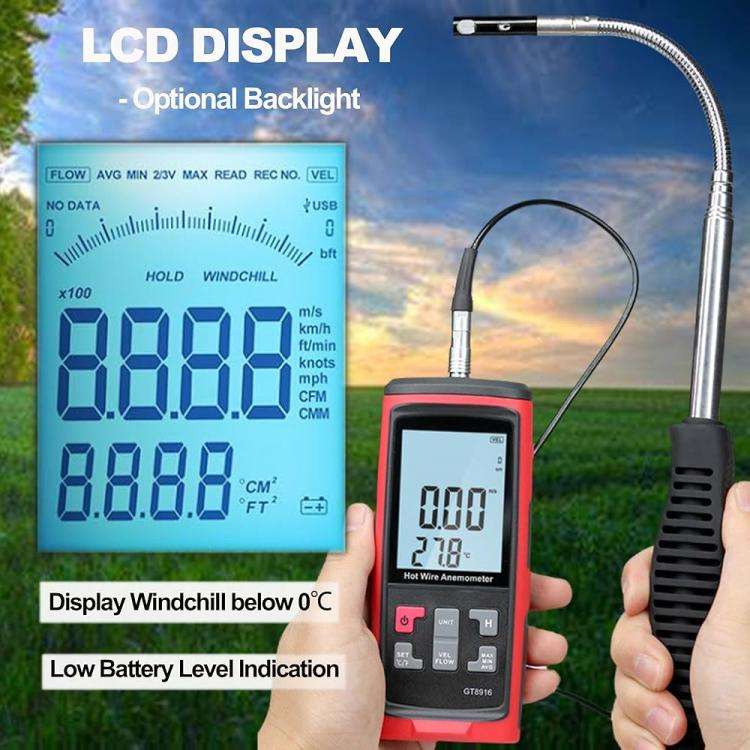 BENETECH GT8916 Handheld Thermal Anemometer