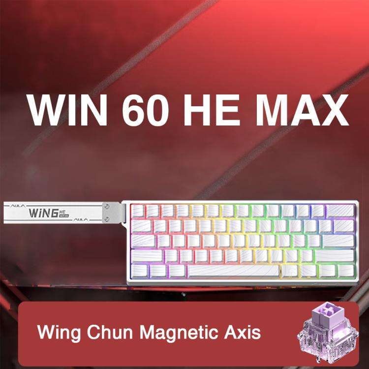 AULA WIN60HE MAX Edition 60 Keys RGB Wired Keyboard(Purple Wing Chun Magnetic Axis)