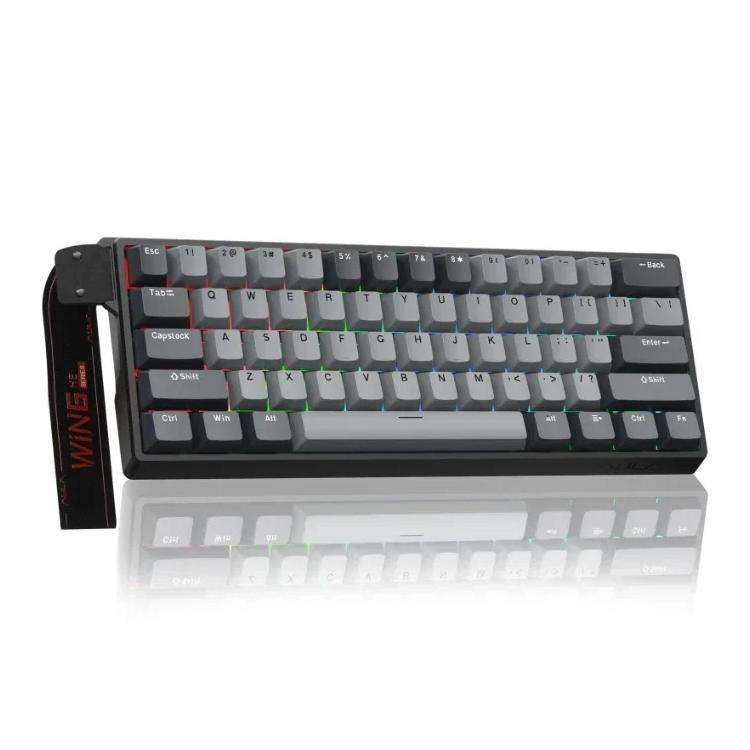 AULA WIN60HE Pro Edition 60 Keys RGB Wired Keyboard(Dark Grey Light Grey Shaped Magnetic Axis)