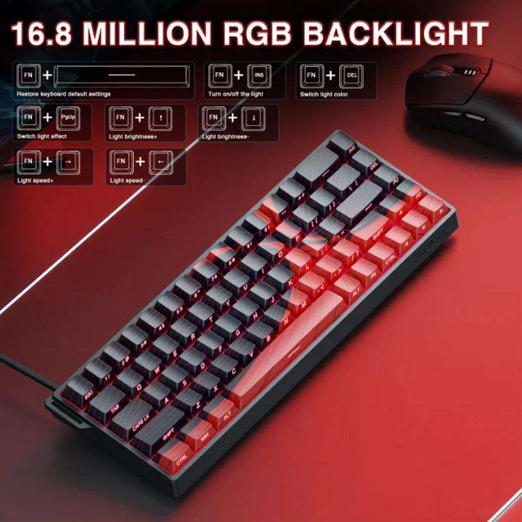 AULA WIN68HE MAX Version 68 Keys RGB Wired Keyboard(Red Wing Chun Magnetic Axis)