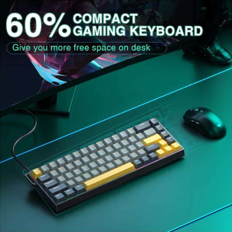 AULA WIN68HE MAX Version 68 Keys RGB Wired Keyboard(Dark+Light+Yellow Wing Chun Magnetic Axis)