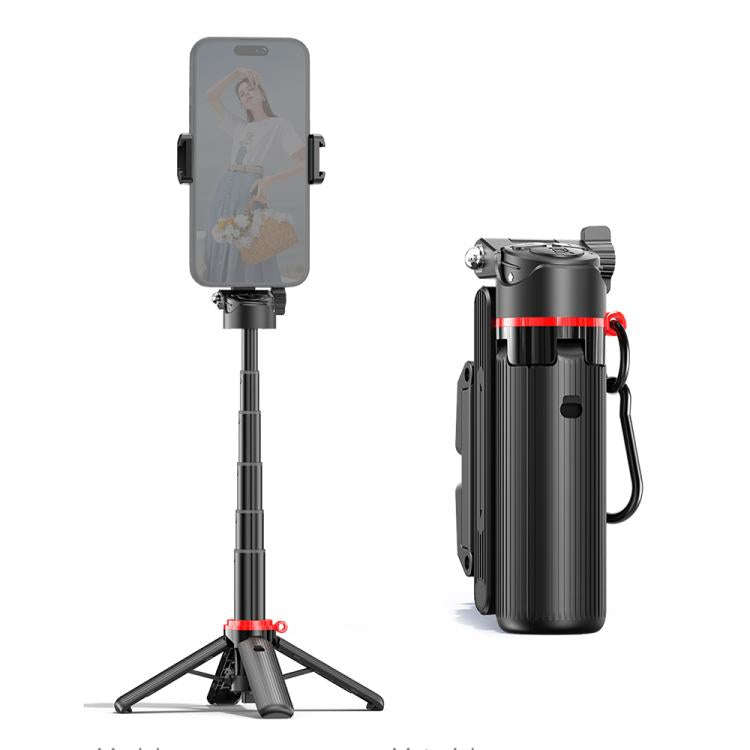 F07 410mm Mini Portable Wireless Remote Control Quadrapod Selfie Stick No Fill Light(Black)