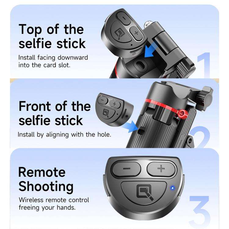 F07 410mm Mini Portable Wireless Remote Control Quadrapod Selfie Stick No Fill Light(Black)