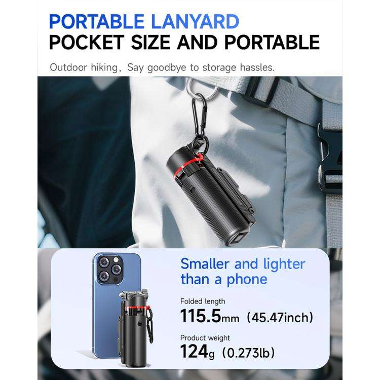 F07 410mm Mini Portable Wireless Remote Control Quadrapod Selfie Stick with 2pcs D9 Fill Lights(B...
