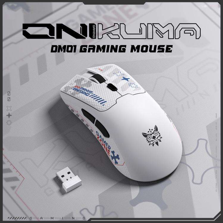 ONIKUMA DM01 12800DPI 2.4GHz + BT + Wired Tri-mode Gaming Mouse(White)