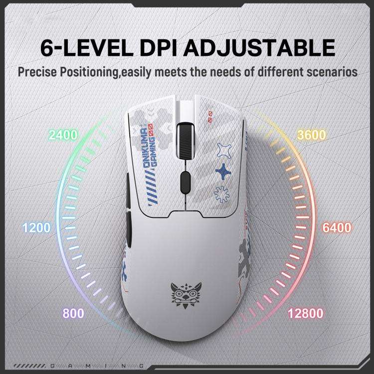 ONIKUMA DM01 12800DPI 2.4GHz + BT + Wired Tri-mode Gaming Mouse(White)
