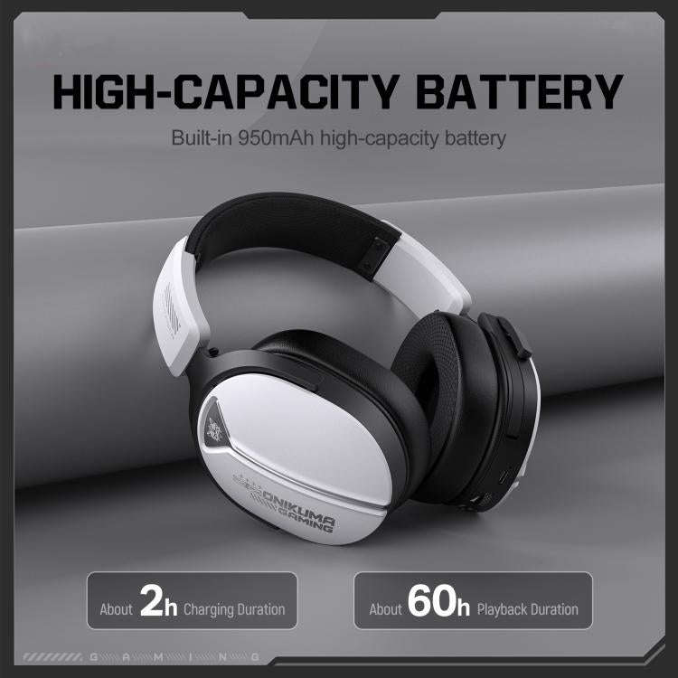 ONIKUMA GT887 Four-mode Bluetooth 2.4G Wired / Wireless Gaming Headset(White)