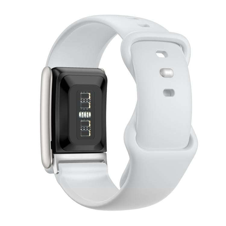 For WHOOP 5.0 Regular Solid Color Butterfly Buckle Silicone Watch Band(White)