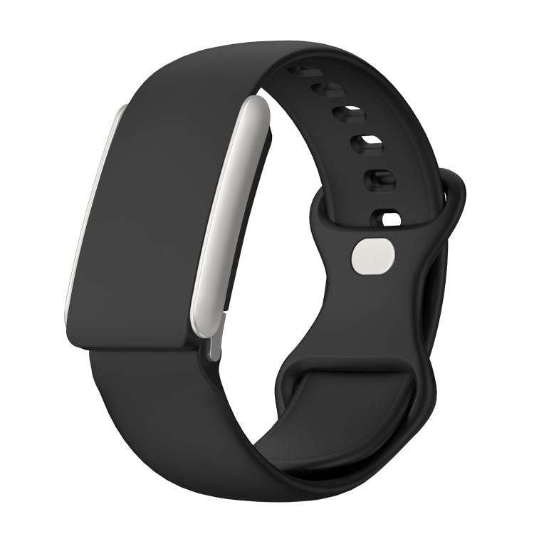For WHOOP 5.0 Regular Solid Color Butterfly Buckle Silicone Watch Band(Black)