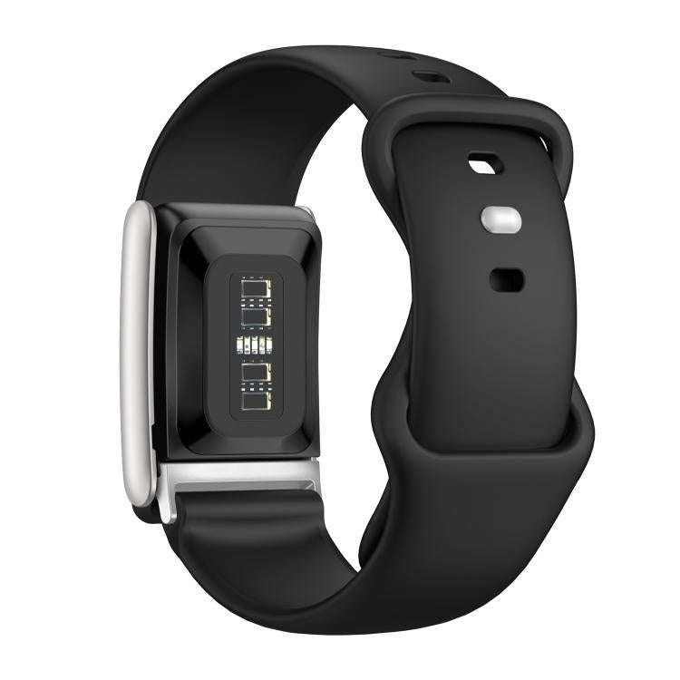 For WHOOP 5.0 Regular Solid Color Butterfly Buckle Silicone Watch Band(Black)
