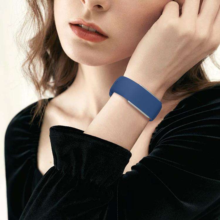 For WHOOP 5.0 Regular Solid Color Butterfly Buckle Silicone Watch Band(Blue)