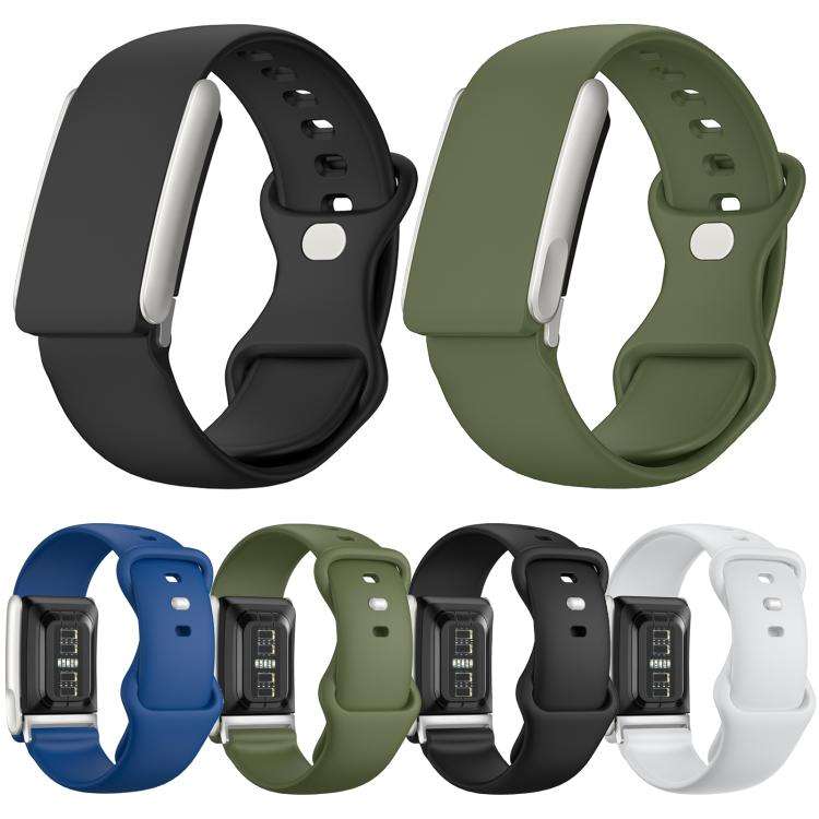 For WHOOP 5.0 Regular Solid Color Butterfly Buckle Silicone Watch Band(White)