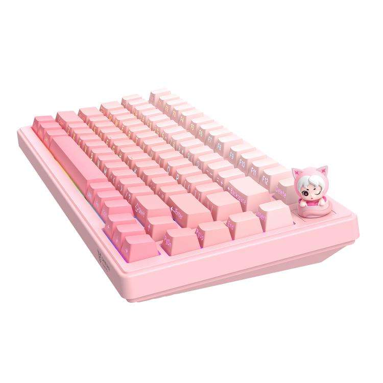 ONIKUMA MT707 82 Keys RGB Tri-mode Mechanical Gaming Keyboard(Pink)