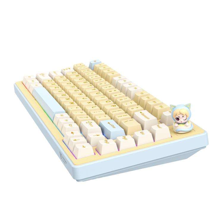 ONIKUMA MT707 82 Keys RGB Tri-mode Mechanical Gaming Keyboard(Yellow)