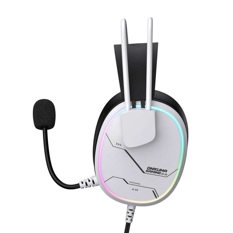 ONIKUMA X91 Over-ear Wired Earphone with Microphone(White)