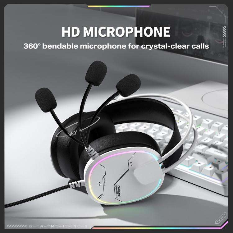 ONIKUMA X91 Over-ear Wired Earphone with Microphone(White)