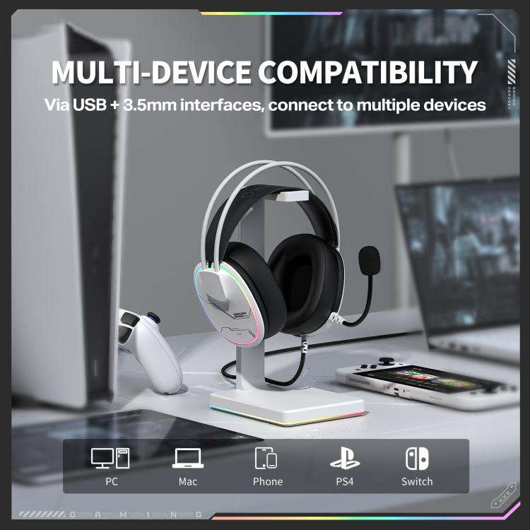 ONIKUMA X91 Over-ear Wired Earphone with Microphone(White)