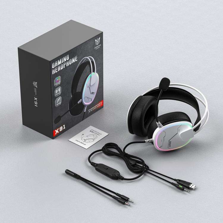 ONIKUMA X91 Over-ear Wired Earphone with Microphone(White)
