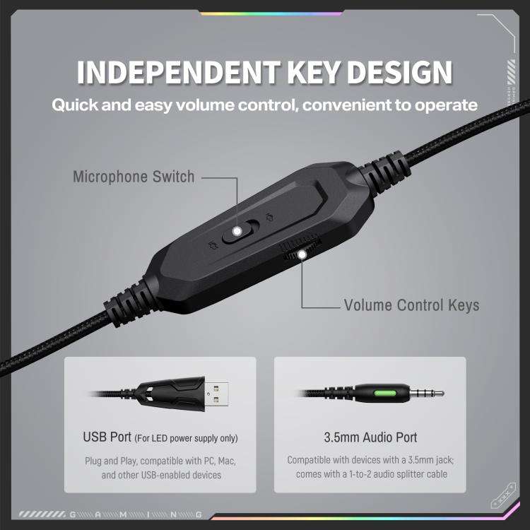 ONIKUMA X91 Over-ear Wired Earphone with Microphone(Black)