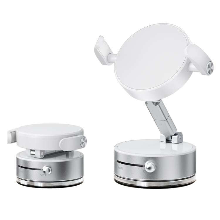 A9 Pro Foldable Clamp-type Nano Vacuum Magnetic 360-degree Rotation Car Phone Holder(White)