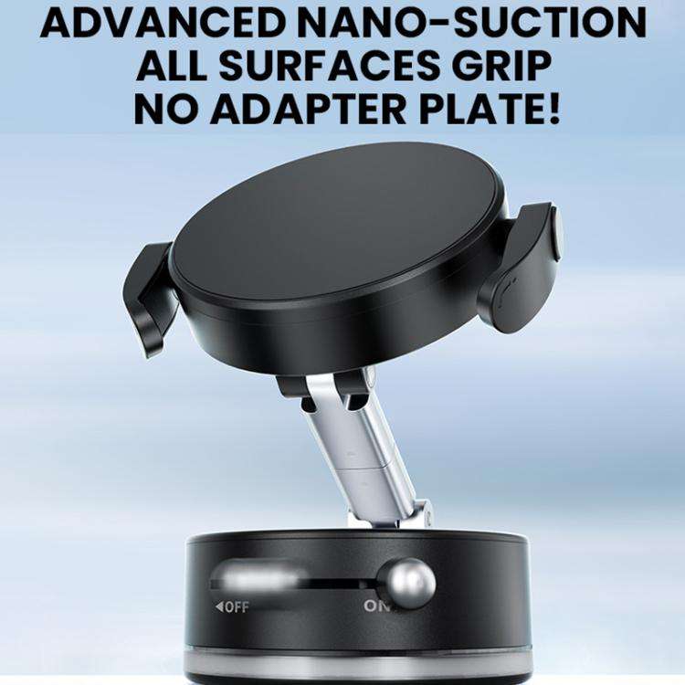 A9 Pro Foldable Clamp-type Nano Vacuum Magnetic 360-degree Rotation Car Phone Holder(White)