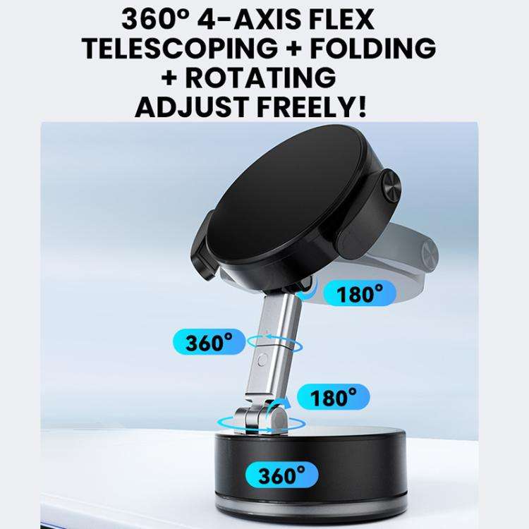 A9 Pro Foldable Clamp-type Nano Vacuum Magnetic 360-degree Rotation Car Phone Holder(White)