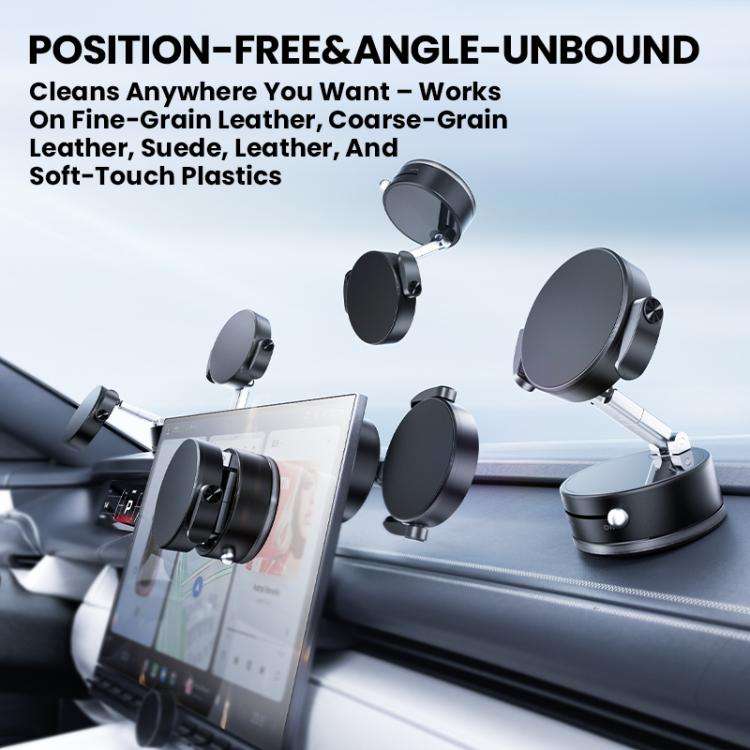 A9 Pro Foldable Clamp-type Nano Vacuum Magnetic 360-degree Rotation Car Phone Holder(White)