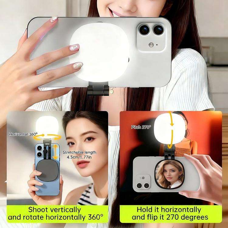 N01 Portable Mini Magnetic Mirror Fill Light(Black)