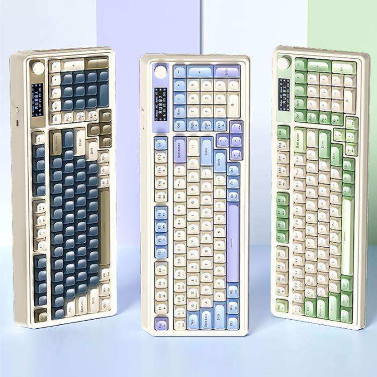 AULA S99 Pro 99 Keys Wired/2.4G/Bluetooth Three Model RGB Mechanical Feel Membrane Keyboard(Smoke...