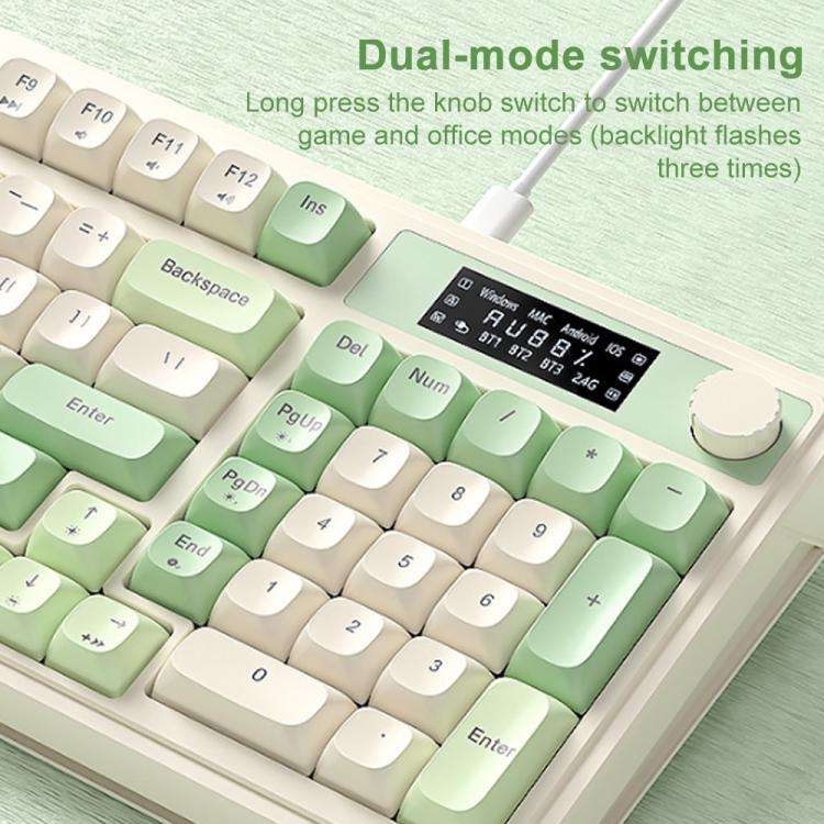 AULA S99 Pro 99 Keys Wired/2.4G/Bluetooth Three Model RGB Mechanical Feel Membrane Keyboard(Smoke...