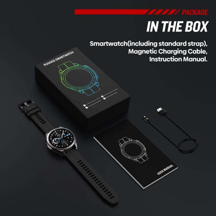 T-Rex 1.43 inch AMOLED Display Rugged Smart Watch with Built-in Flashlight(Black)