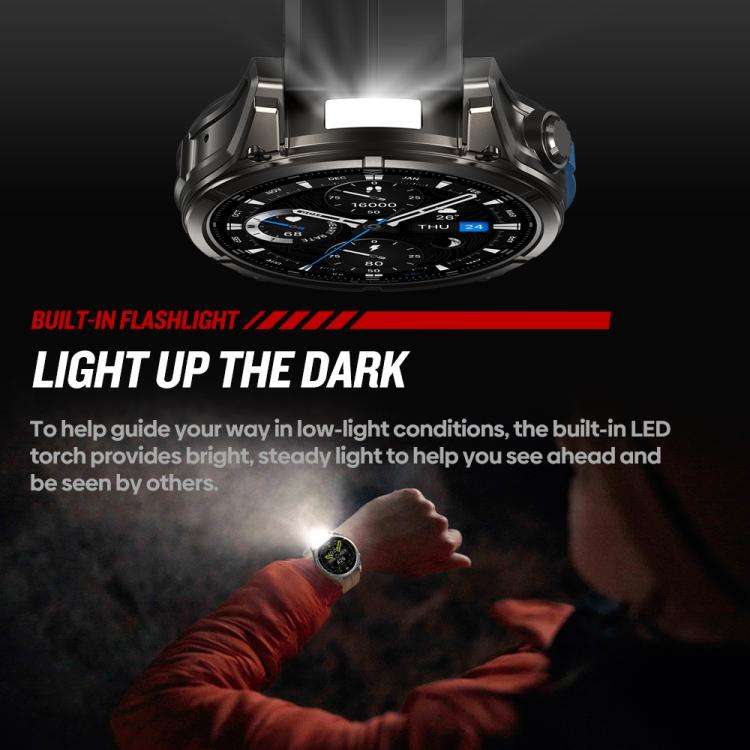 T-Rex 1.43 inch AMOLED Display Rugged Smart Watch with Built-in Flashlight(Black)