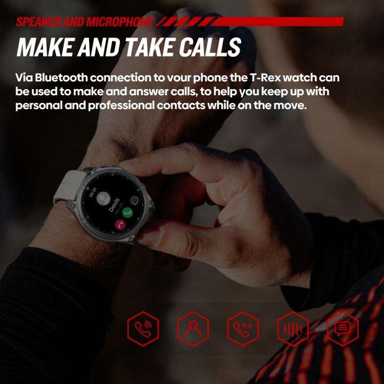 T-Rex 1.43 inch AMOLED Display Rugged Smart Watch with Built-in Flashlight(Black)