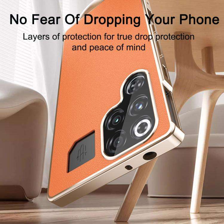 For ZTE nubia RedMagic 11 Pro+ / 11 Pro Magic Cube HD Glass Veagn Leather Magnetic Frame Metal Ph...