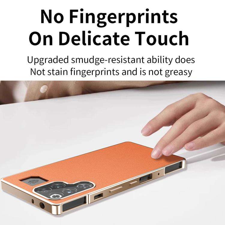 For ZTE nubia RedMagic 11 Pro+ / 11 Pro Magic Cube HD Glass Veagn Leather Magnetic Frame Metal Ph...