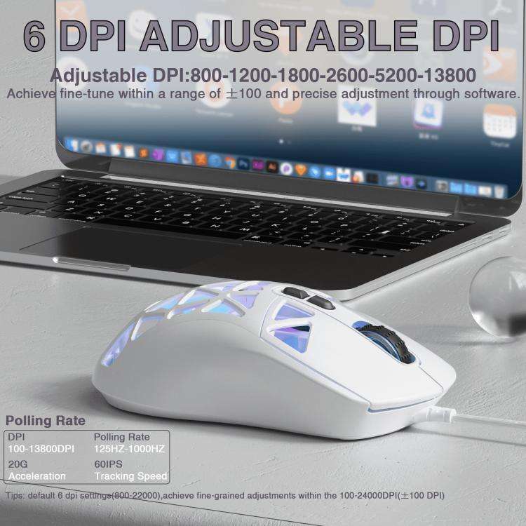 SOLAKAKA SM901 Hollow RGB Light Wired Gaming Mouse(White)