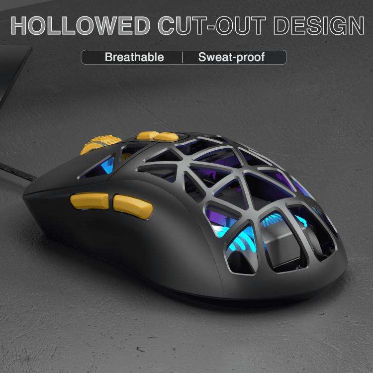 SOLAKAKA SM901 Hollow RGB Light Wired Gaming Mouse(Black)