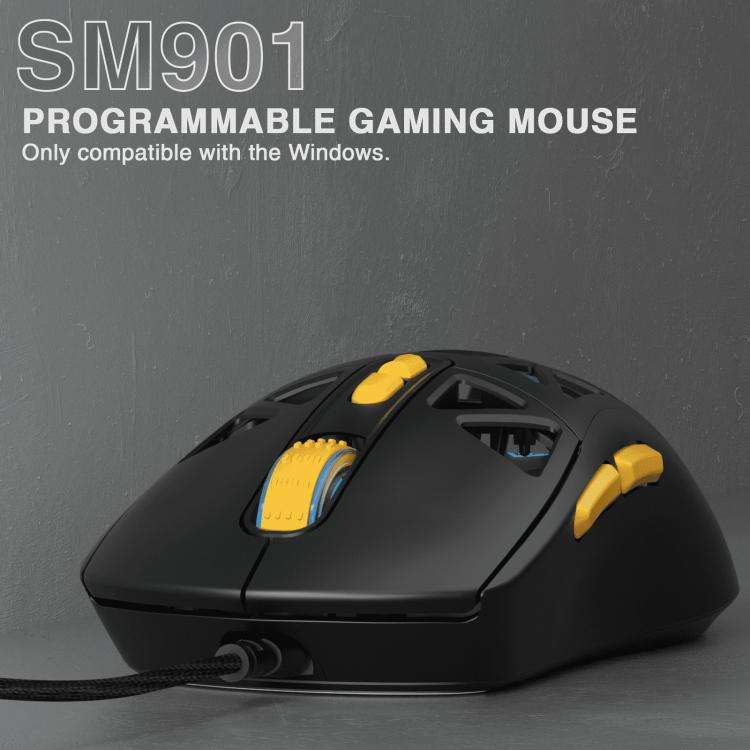 SOLAKAKA SM901 Hollow RGB Light Wired Gaming Mouse(Black)