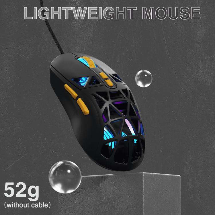SOLAKAKA SM901 Hollow RGB Light Wired Gaming Mouse(Black)