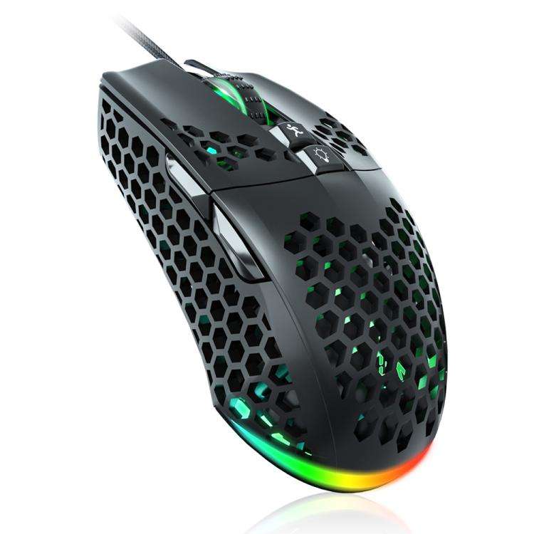 SOLAKAKA SM900 Honeycomb Hollow RGB Light Wired Gaming Mouse(Black)