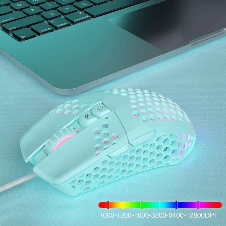 SOLAKAKA SM900 Honeycomb Hollow RGB Light Wired Gaming Mouse(Green)