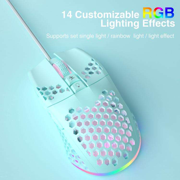 SOLAKAKA SM900 Honeycomb Hollow RGB Light Wired Gaming Mouse(Green)