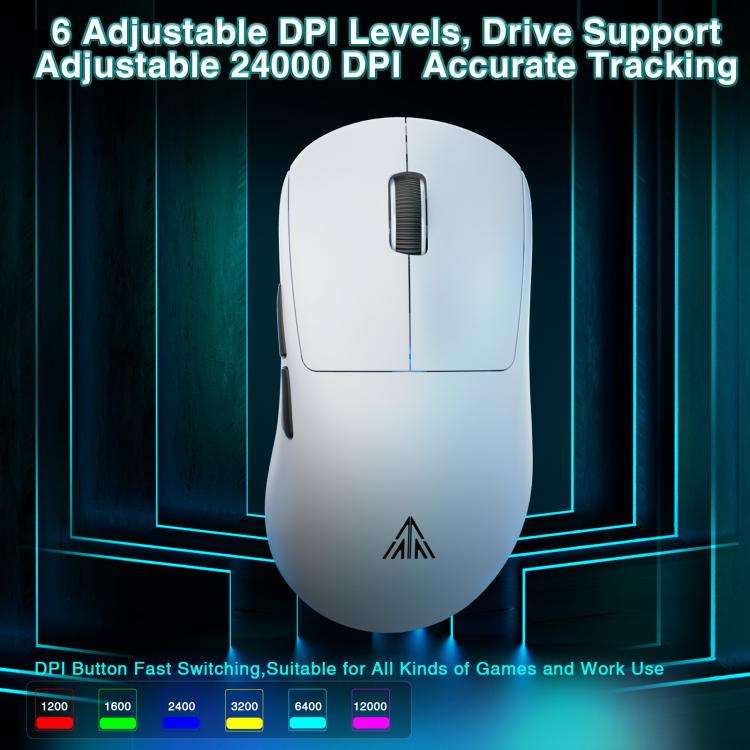 SOLAKAKA SM850 24000DPI 2.4GHz + BT + Wired Tri-mode Wireless Mouse(White)